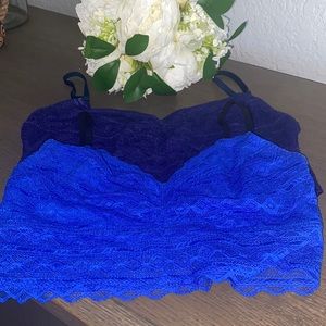 Bralettes - Set of 2 Longline Lace Bralettes